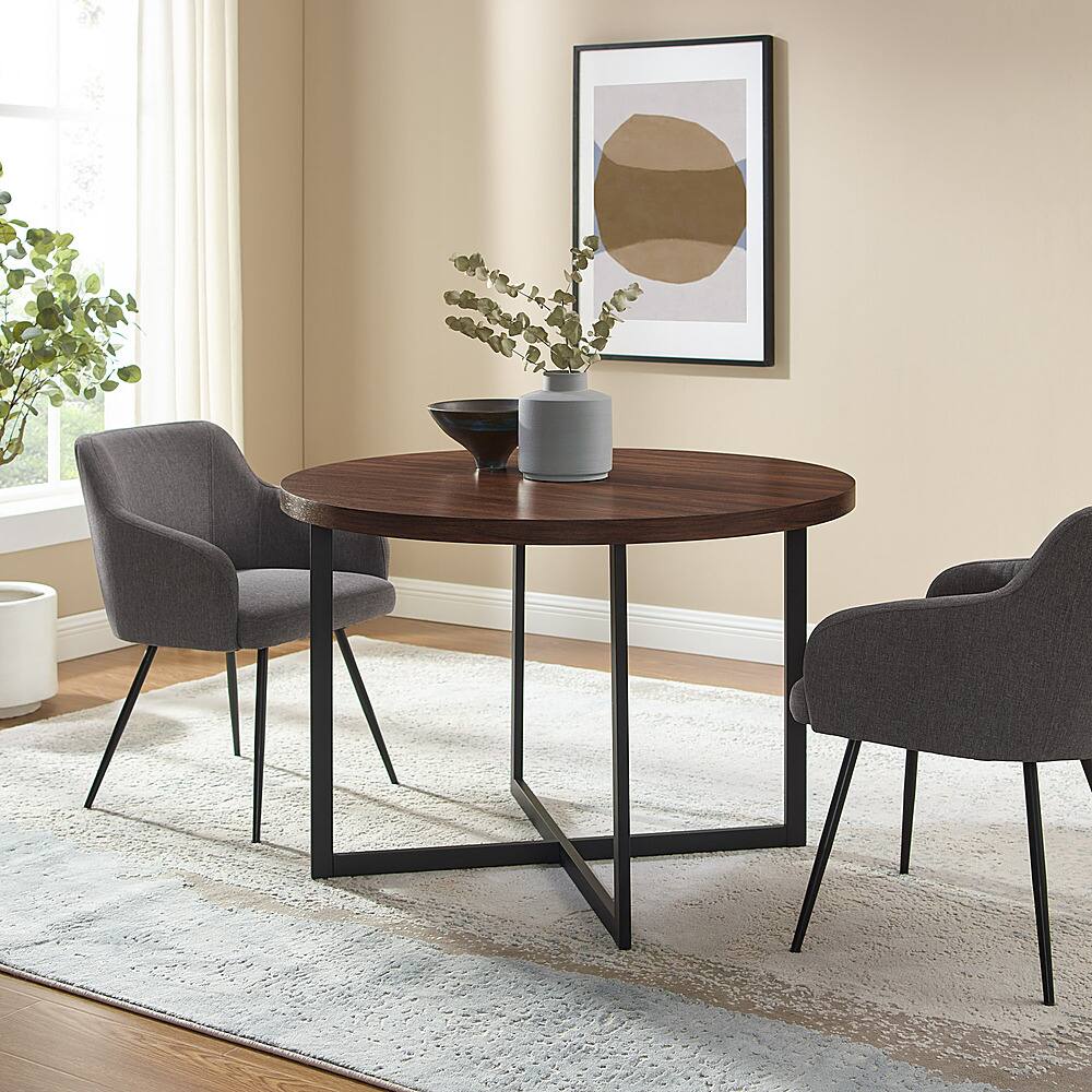 Best Buy: Walker Edison Mid-Century Modern Metal and Wood Dining Table ...