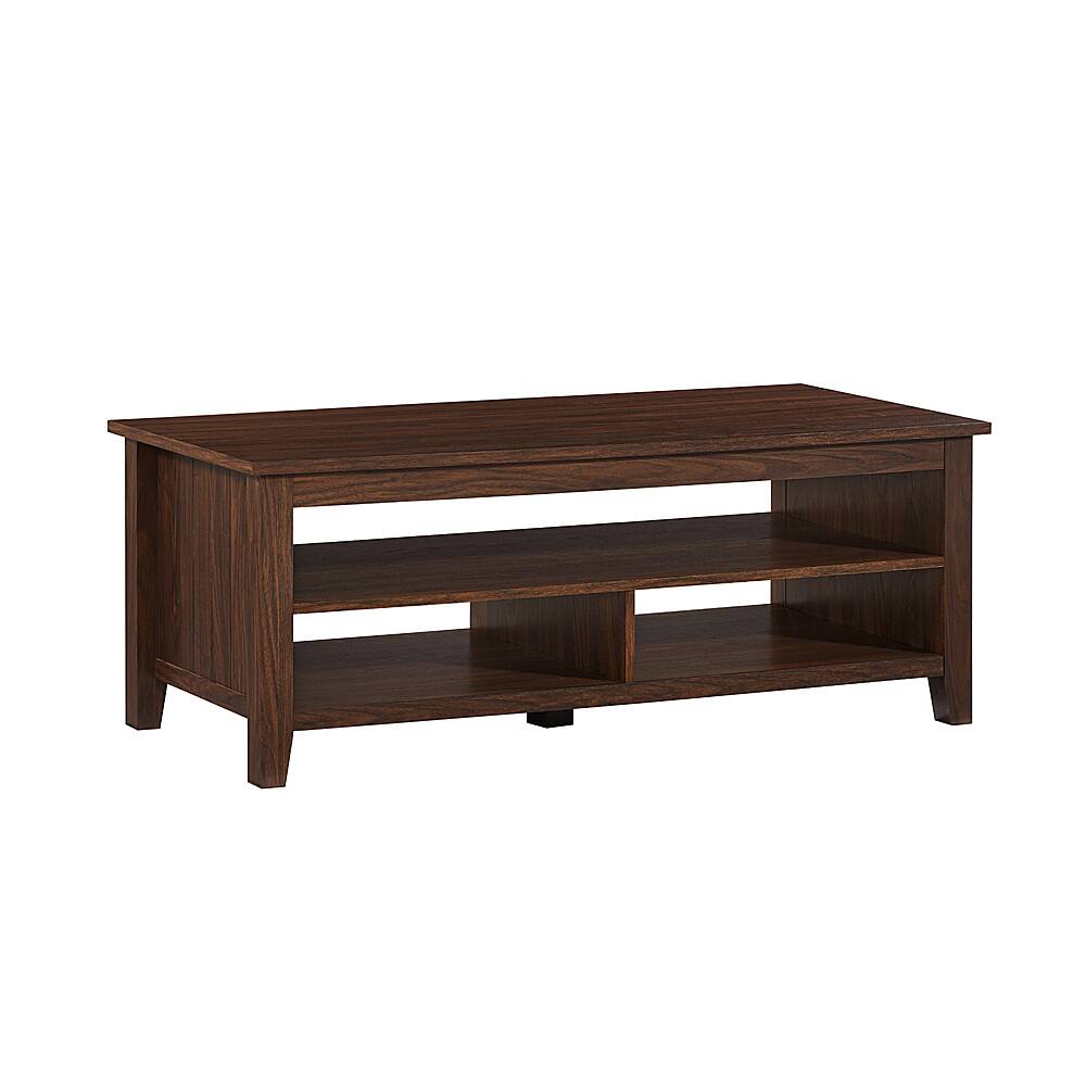 Left. Walker Edison - Coastal Grooved-Panel Storage Coffee Table - Dark Walnut.