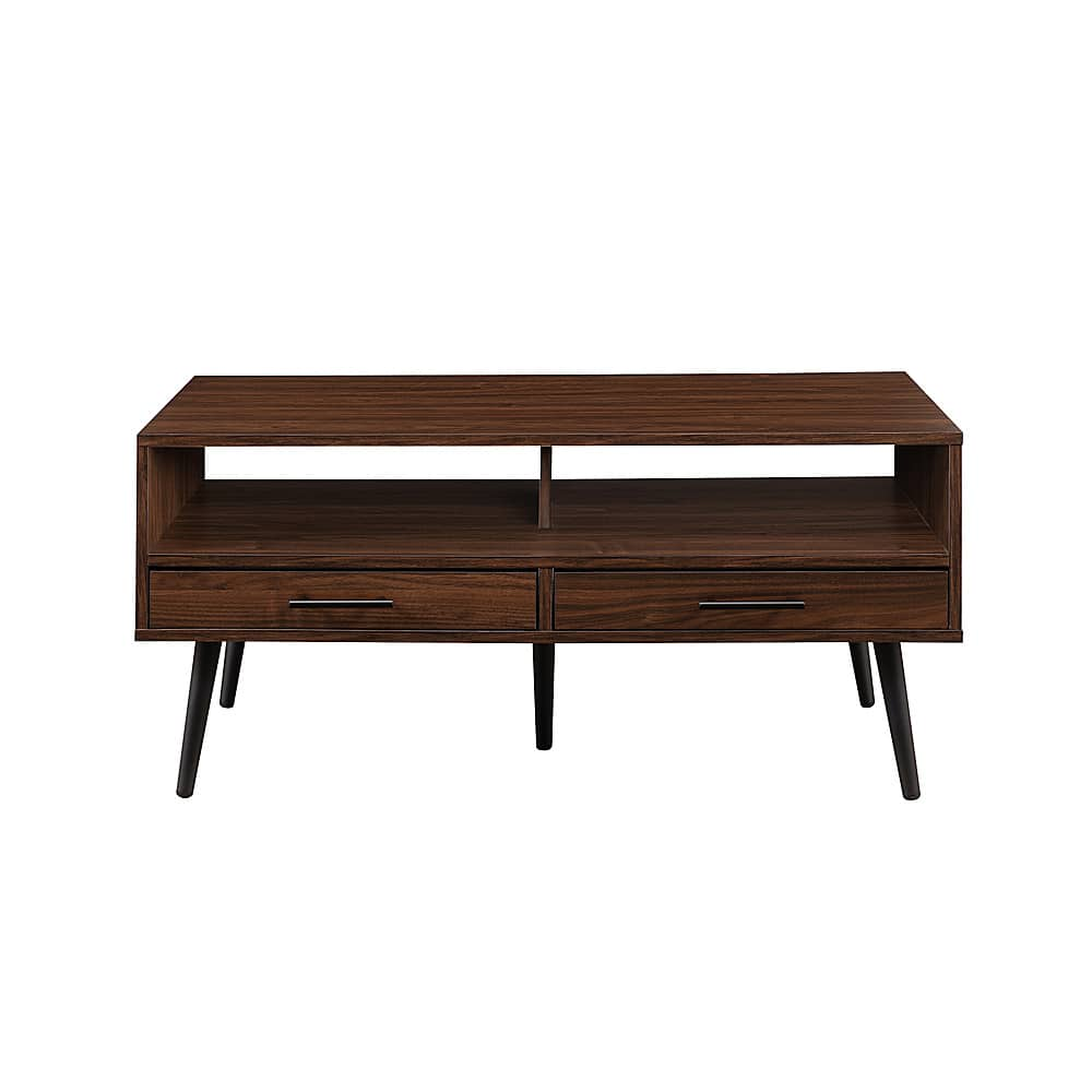 Best Buy: Walker Edison Contemporary 2-Drawer Coffee Table with Open ...