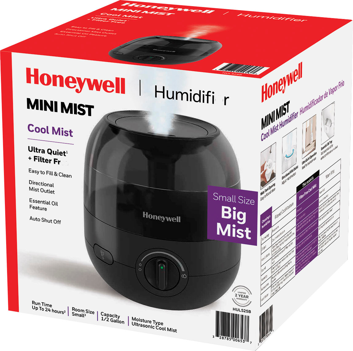 Honeywell Cool Mist Humidifier Electronic Controls 1.5 Gallon with