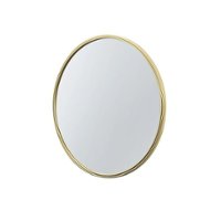 Walker Edison - Modern Minimalist Round Wall Mirror - Gold - Angle_Zoom