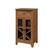 Angle. Walker Edison - Rustic Glass-Door Bar Cabinet with Bottle Storage - English Oak.