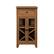 Front. Walker Edison - Rustic Glass-Door Bar Cabinet with Bottle Storage - English Oak.
