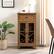 Alt View 11. Walker Edison - Rustic Glass-Door Bar Cabinet with Bottle Storage - English Oak.