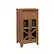 Left. Walker Edison - Rustic Glass-Door Bar Cabinet with Bottle Storage - English Oak.