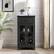 Alt View 11. Walker Edison - Rustic Glass-Door Bar Cabinet with Bottle Storage - Graphite.