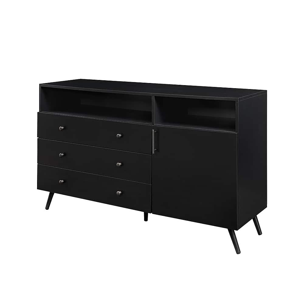 Walker Edison – Mid-Century Modern 3-Drawer Sideboard – Solid Black Sansujyuku sansujyuku.com