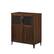 Angle. Walker Edison - Classic Grooved Glass-Door Accent Cabinet - Dark Walnut.