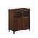 Left. Walker Edison - Classic Grooved Glass-Door Accent Cabinet - Dark Walnut.