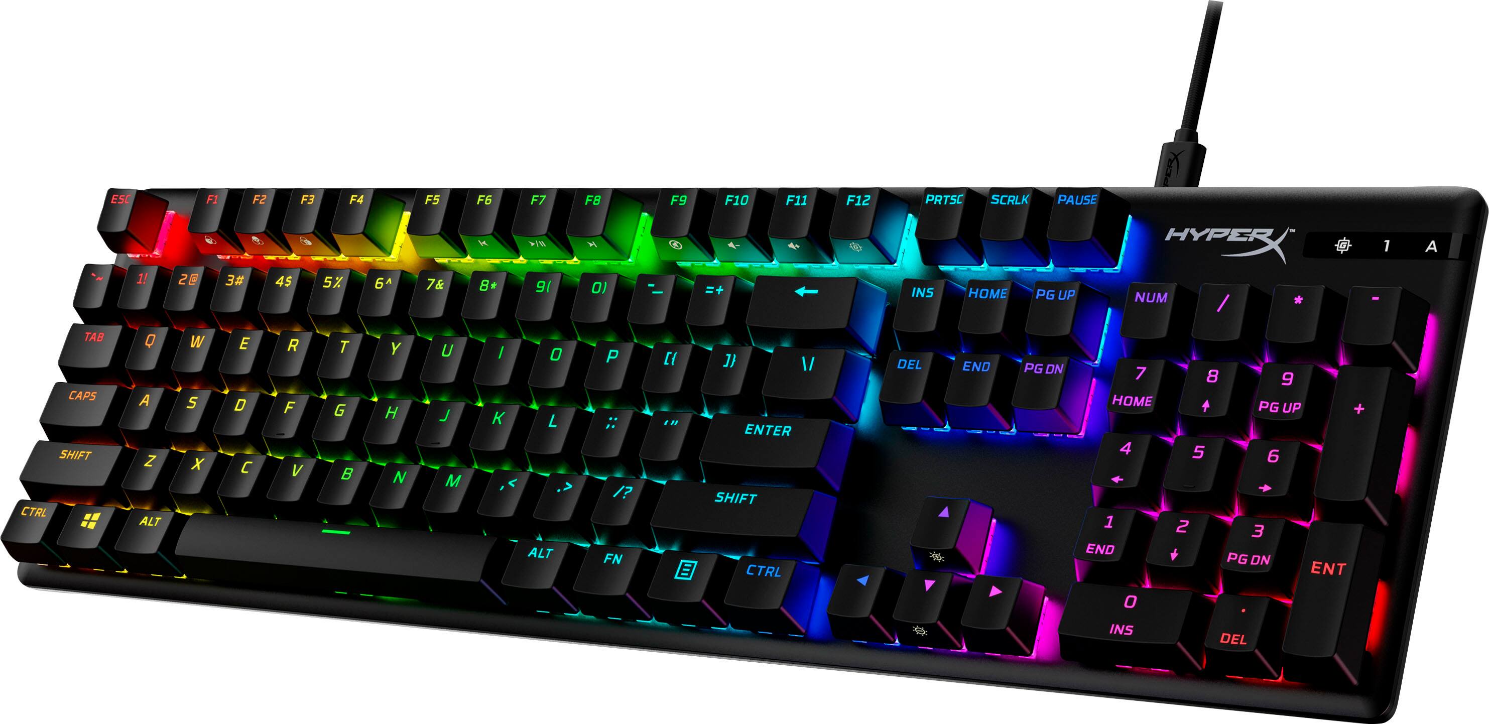 Alt View 17. HyperX - Alloy Origins PBT Wired Mechanical Red Linear Switch Gaming Keyboard with RGB Back Lighting - Black.