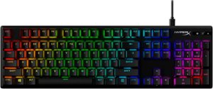 HyperX - Alloy Origins PBT Wired Mechanical Red Linear Switch Gaming Keyboard with RGB Back Lighting - Black - Front_Zoom