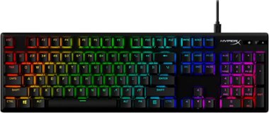 HyperX - Alloy Origins Wired Mechanical Red Linear Switch Gaming Keyboard with RGB Back Lighting - Black - Front_Zoom