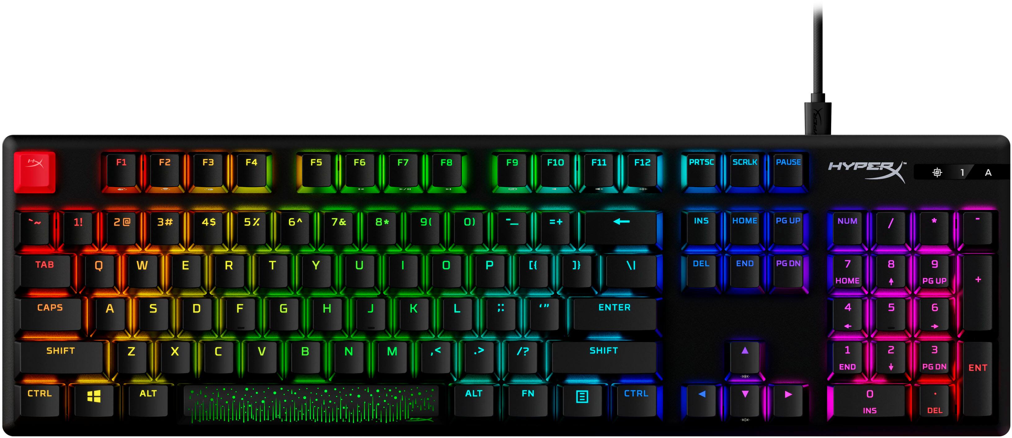 Alt View 13. HyperX - Alloy Origins PBT Wired Mechanical Red Linear Switch Gaming Keyboard with RGB Back Lighting - Black.