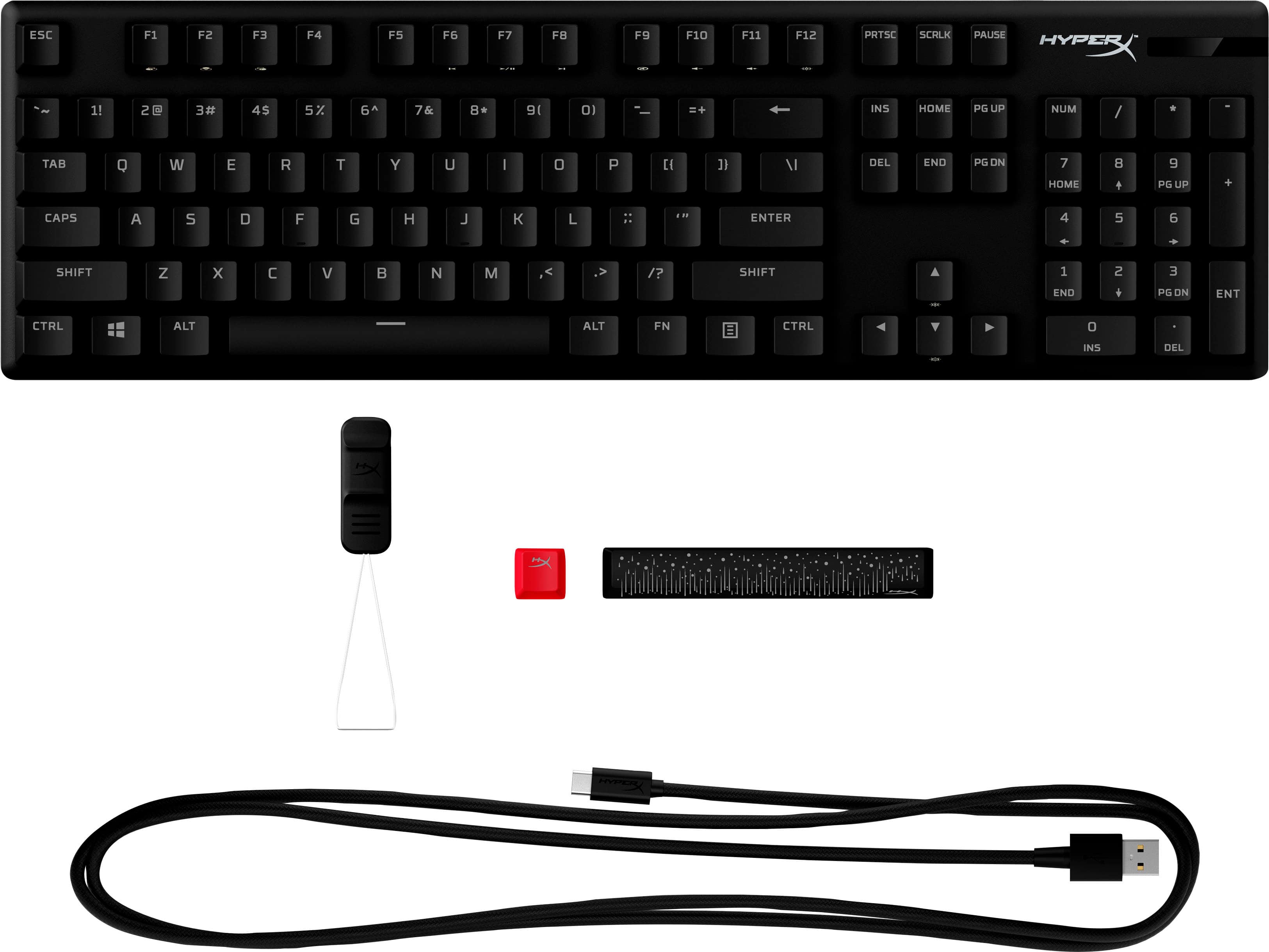 Alt View 15. HyperX - Alloy Origins PBT Wired Mechanical Red Linear Switch Gaming Keyboard with RGB Back Lighting - Black.