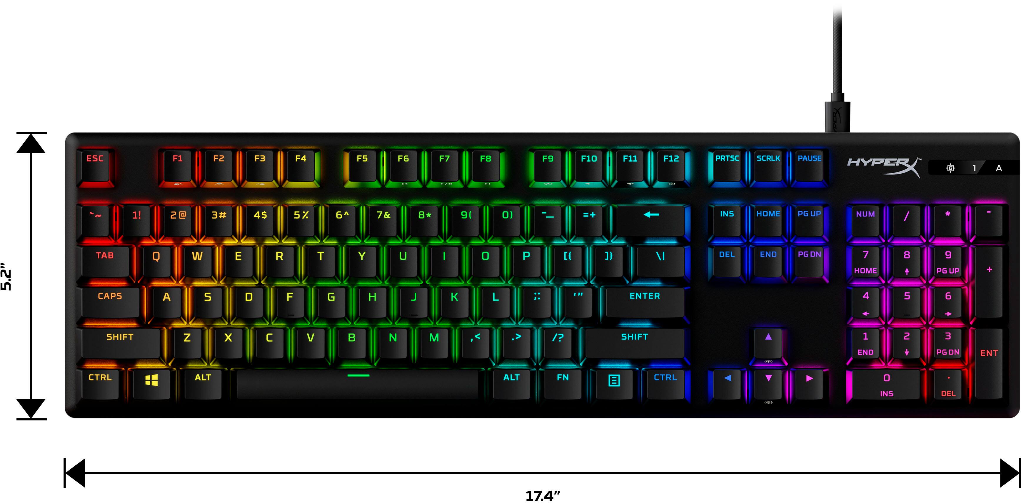 Alt View 14. HyperX - Alloy Origins PBT Wired Mechanical Red Linear Switch Gaming Keyboard with RGB Back Lighting - Black.