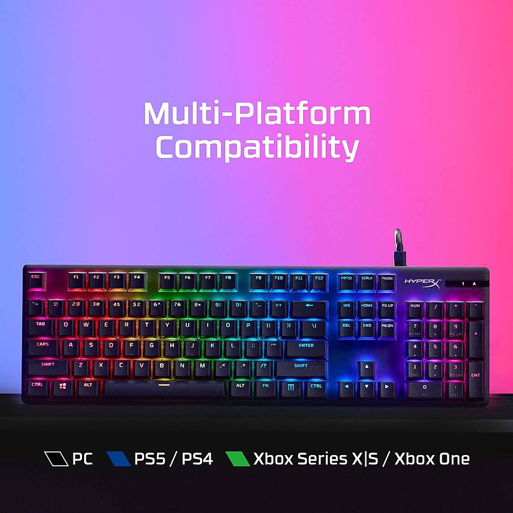 Multi-Platform Compatibility ESC F1 F2 F3 P4 FS F6 F FB F F30 P11 F.2 NT SAL. PRUN HYPERK 1 a - 1 2  4s SX h T Be 9 DI : M LIM PI NUM / TAB 0 W E R T Y u I O P 1I 1 M DEL END I 7  9 HIM - CAPS A 5 D F G H J K L *1 i ENTER 4 4 6 SIFT Z x  U  N M < v P SHIFT A 1 N 2 3 PEON INT CTRL .. ALT ALT FN E CTRL D EEL PC PS5 / PS4 Xbox Series X / Xbox One