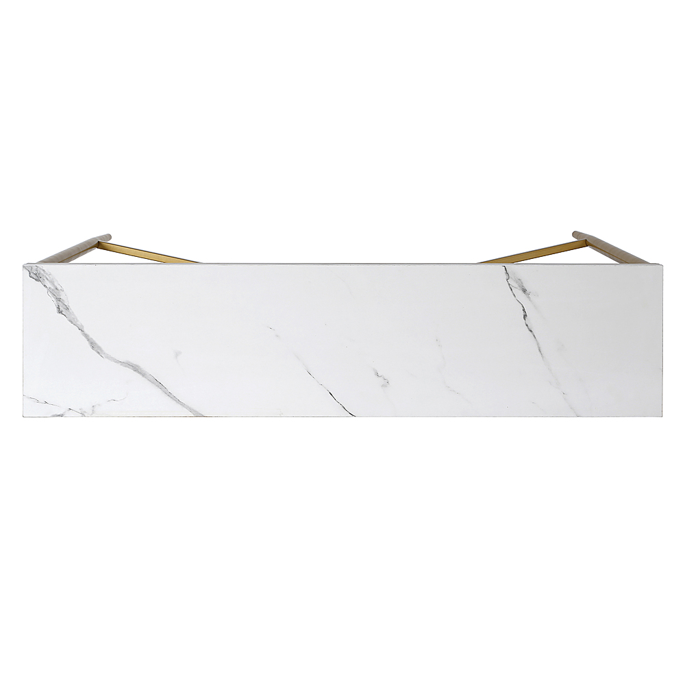 Briallen 48 Console Table, Level of Assembly: Full Assembly Needed, This  is a paper marble top, it is engineered wood covered in a laminated marbled  paper. 