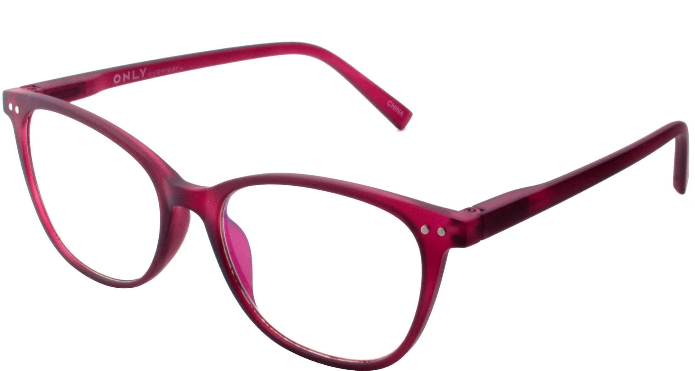Left. ONLY - Performer Blue Light Blocking Glasses - Crystal Plum.