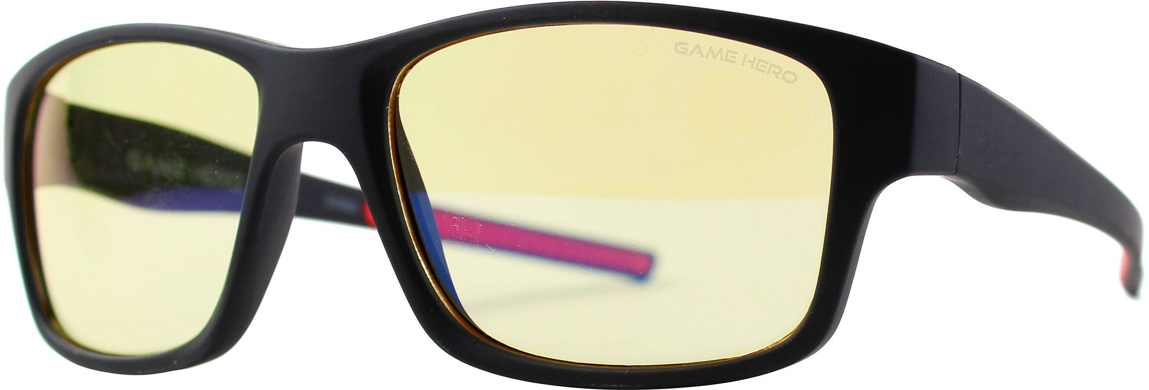 Left View: Game Hero - Gaming Glasses - BLACK/RED