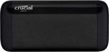 Crucial - X8 4TB External USB-C 3.2 Gen 2/USB-A Portable SSD - Black - Front_Zoom