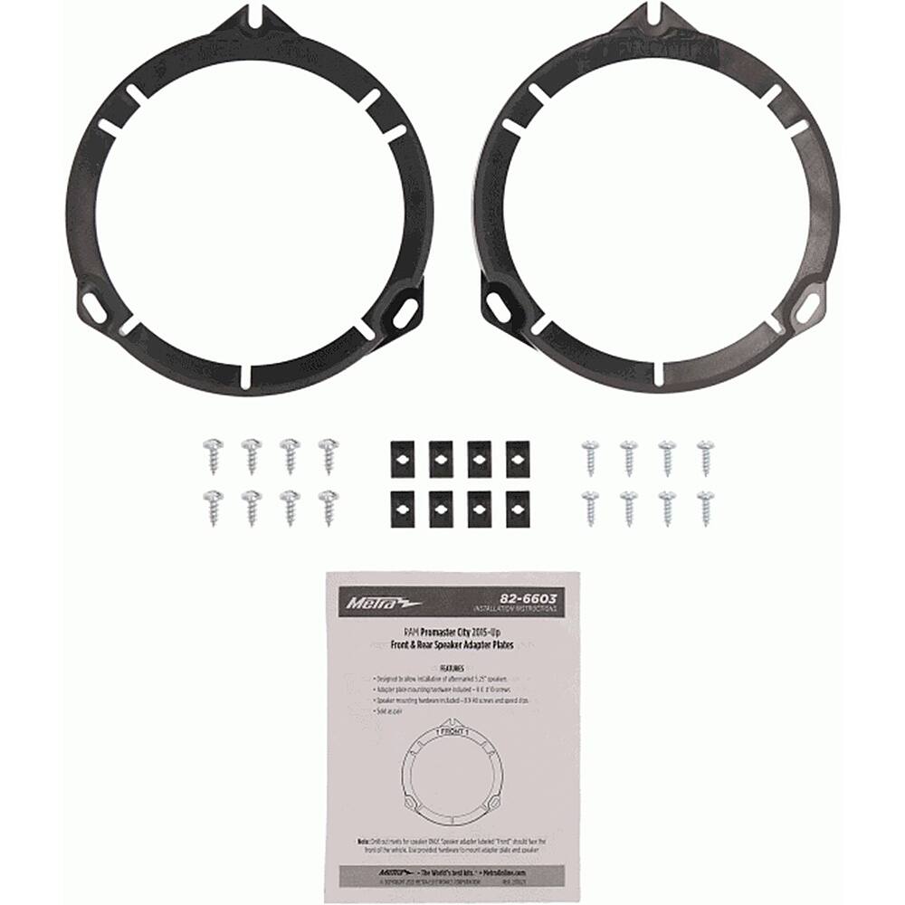 Alt View 13. Metra - Speaker Adapter Plates for Most 2015-Up Ram ProMaster City Vehicles (2-Pack) - Black.