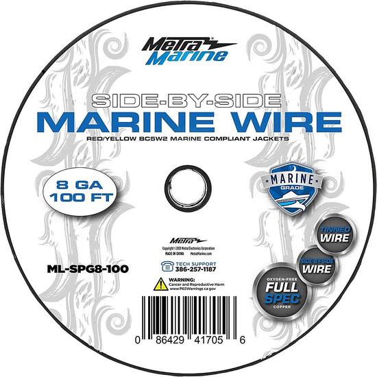 Metra 100' Spool 8 Gauge Power/Ground Speaker Wire with Marine  Metra 100' Spool 8 Gauge Power/Ground Speaker Wire with Marine