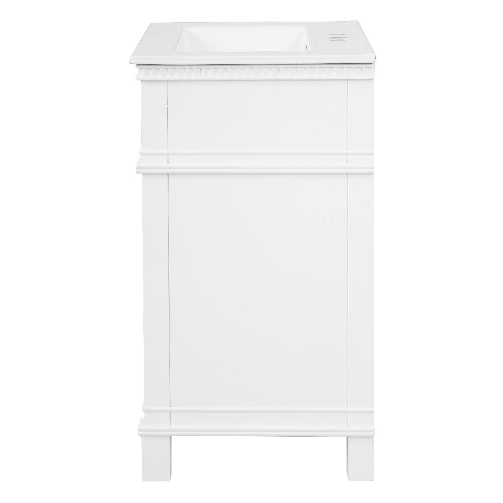 Alt View 8. Loheer - Loheer 24 inch bathroom vanity with sink White Vintage Cabinet - White.