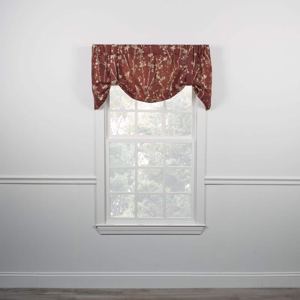 Photos - Other Decoration SOLID Ellis Curtain - Meadow High Quality Room Darkening  Natural Color Lined Tie-Up Window Valance - 50 x22" - Cardinal 