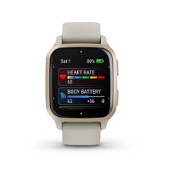Garmin - Venu Sq 2 Music Edition GPS Smartwatch 40mm Fiber-reinforced polymer - Cream Gold - Front_Zoom