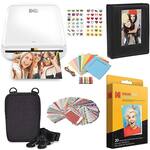 Kodak - Step Instant Photo Printer with 2" x 3" Zink Photo Paper, Deluxe Case, Album & More - White