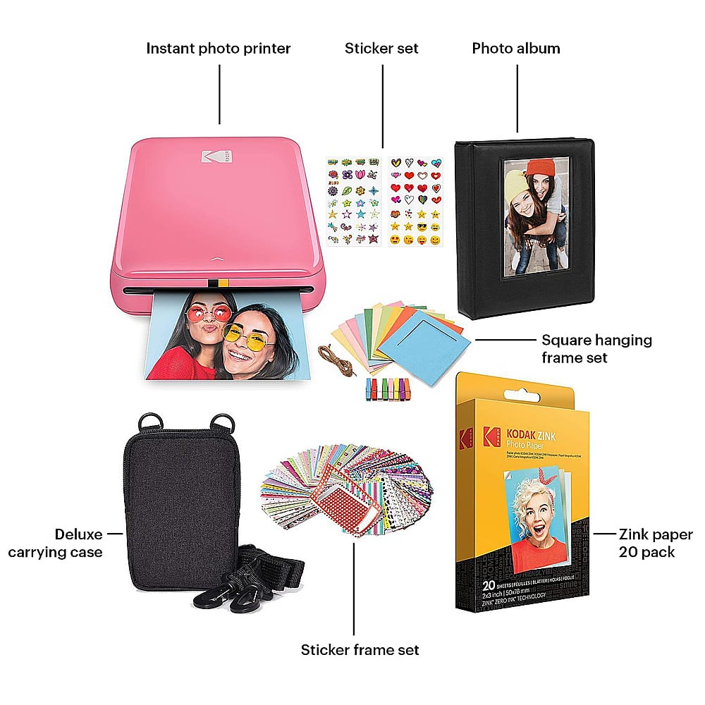 Alt View 1. Kodak - Step Instant Photo Printer with 2" x 3" Zink Photo Paper, Deluxe Case, Album & More! - Pink.