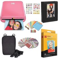 Kodak - Step Instant Photo Printer with 2" x 3" Zink Photo Paper, Deluxe Case, Album & More! - Pink - Front_Zoom