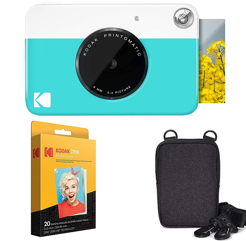 Kodak Printomatic Portable Instant Camera Kit with 2 x 3 Zink Photo Paper  & Deluxe Case Blue AMZRODOMATICK1BL - Best Buy