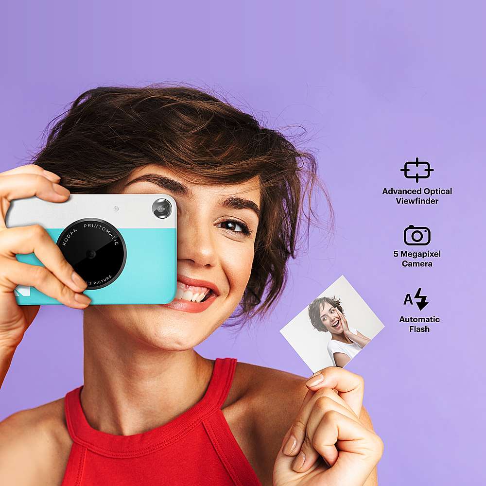 Alt View 11. Kodak - Printomatic Portable Instant Camera Kit with 2" x 3" Zink Photo Paper & Deluxe Case - Blue.