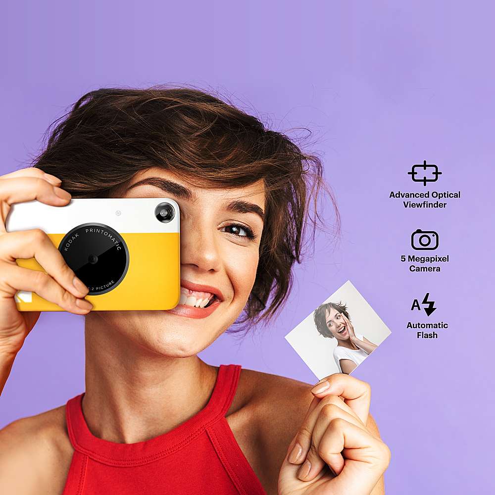 Alt View 12. Kodak - Printomatic Portable Instant Camera with 2" x 3" Zink Photo Paper, Case, Album & More! - Yellow.