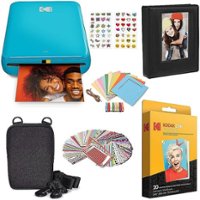 Kodak - Step Instant Photo Printer with 2" x 3" Zink Photo Paper, Deluxe Case, Album & More! - Blue - Front_Zoom