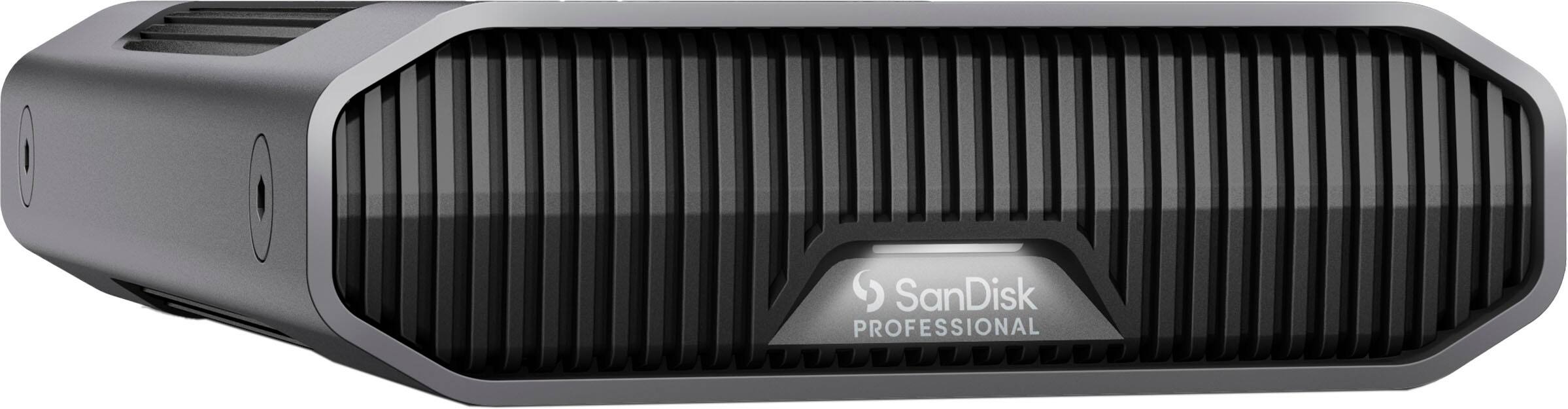 Angle. SanDisk Professional - G-DRIVE 12TB External USB-C 3.2 Gen2 Hard Drive - Black.