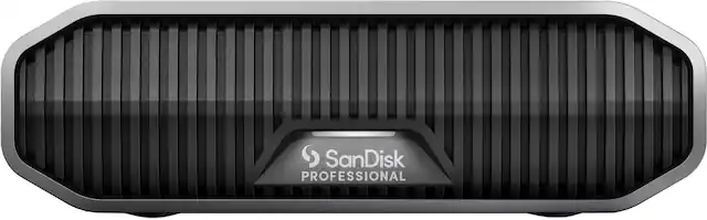 Front. SanDisk Professional - G-DRIVE 18TB External USB-C 3.2 Gen2 Hard Drive - Black.