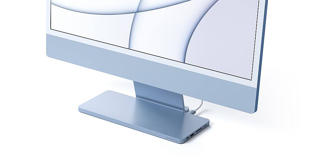 Angle. Satechi - USB-C Slim Dock for 24” iMac - Blue.