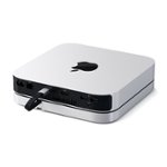 Front. Satechi - 7-Port USB-C Hub & Stand for Mac Mini with SSD Enclosure - Silver.