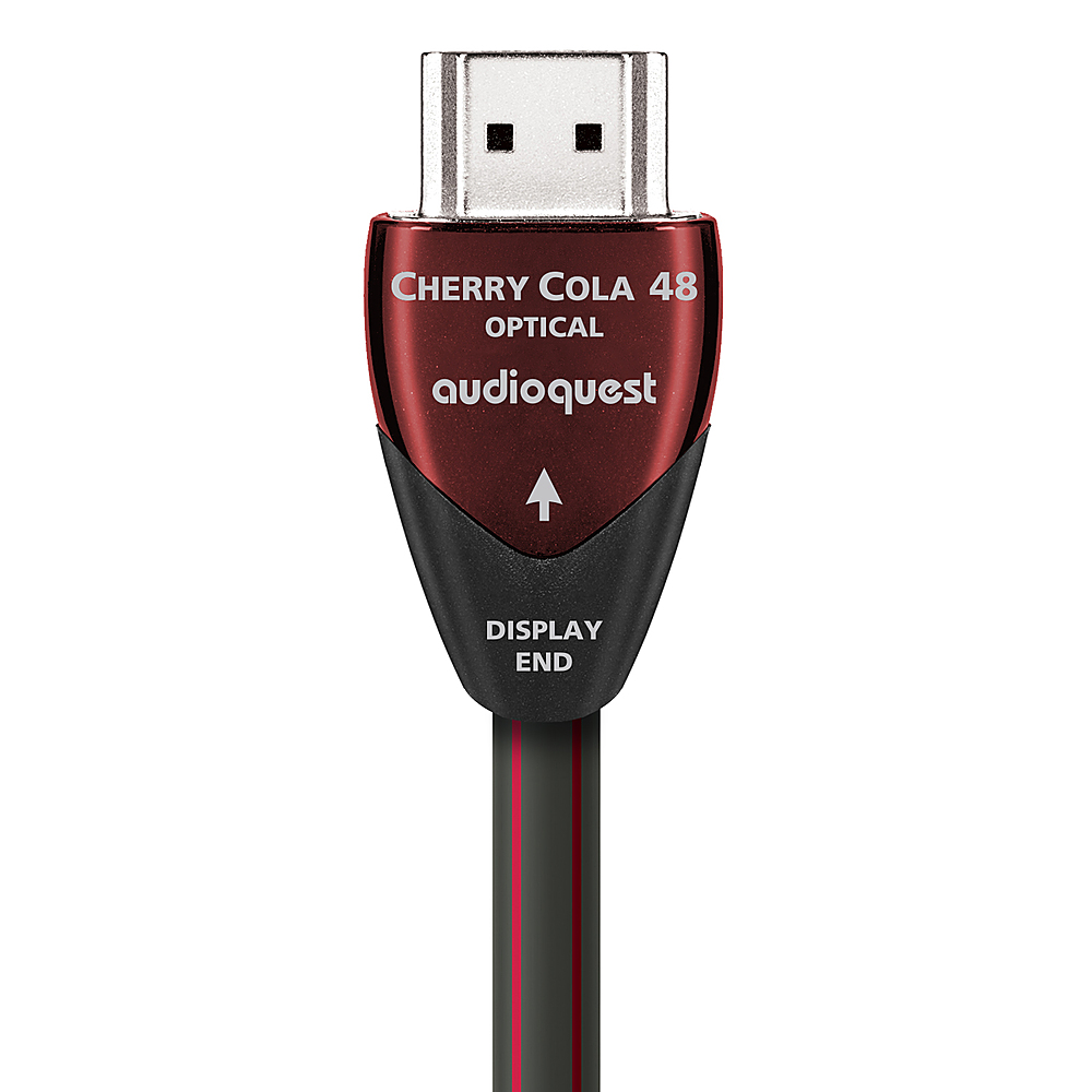 Angle View: AudioQuest - Cherry Cola 16.4' 8K-10K 48Gbps Active Optical HDMI Cable - Black/Red