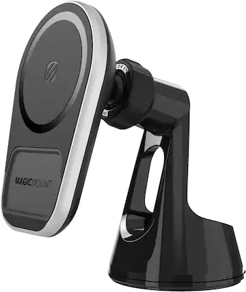 Front. Scosche - MagicMount Pro Charge5 Window / Dash - Black.