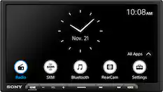 Front. Sony - 7" Wireless Apple CarPlay and Android Auto Digital Media Receiver Maestro Compatible - Black.