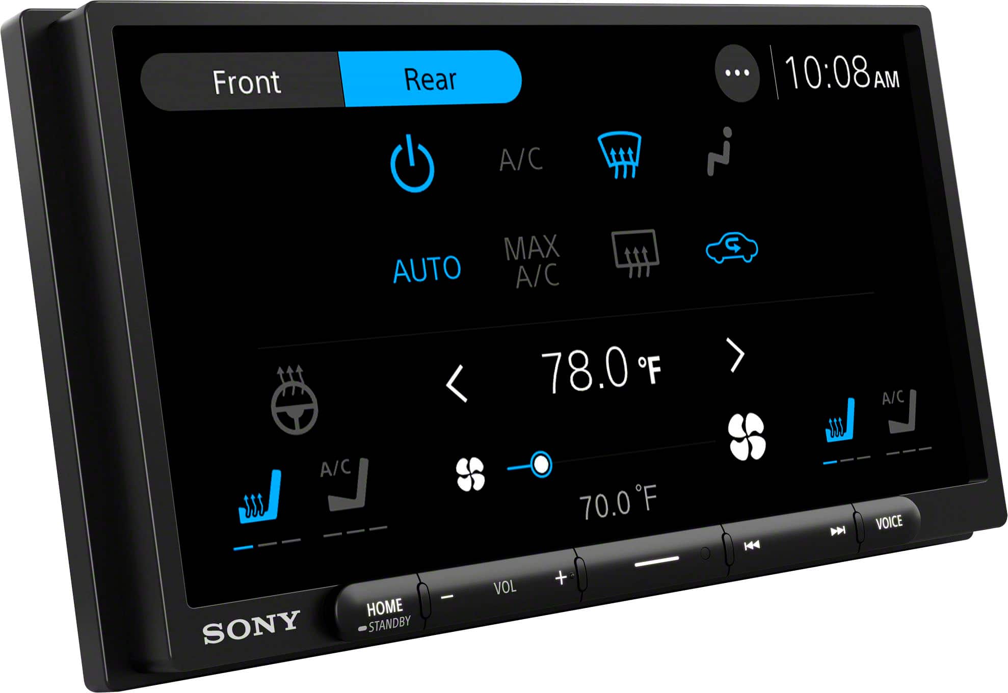 Left. Sony - 7" Wireless Apple CarPlay and Android Auto Digital Media Receiver Maestro Compatible - Black.