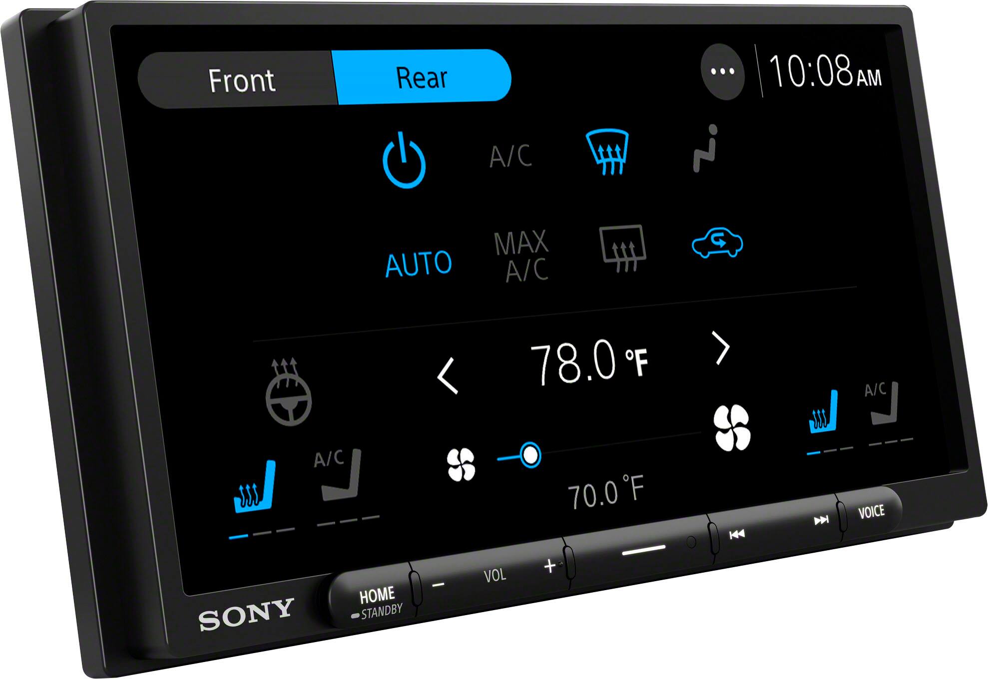 Left. Sony - 7" Wireless Apple CarPlay and Android Auto Digital Media Receiver Maestro Compatible - Black.
