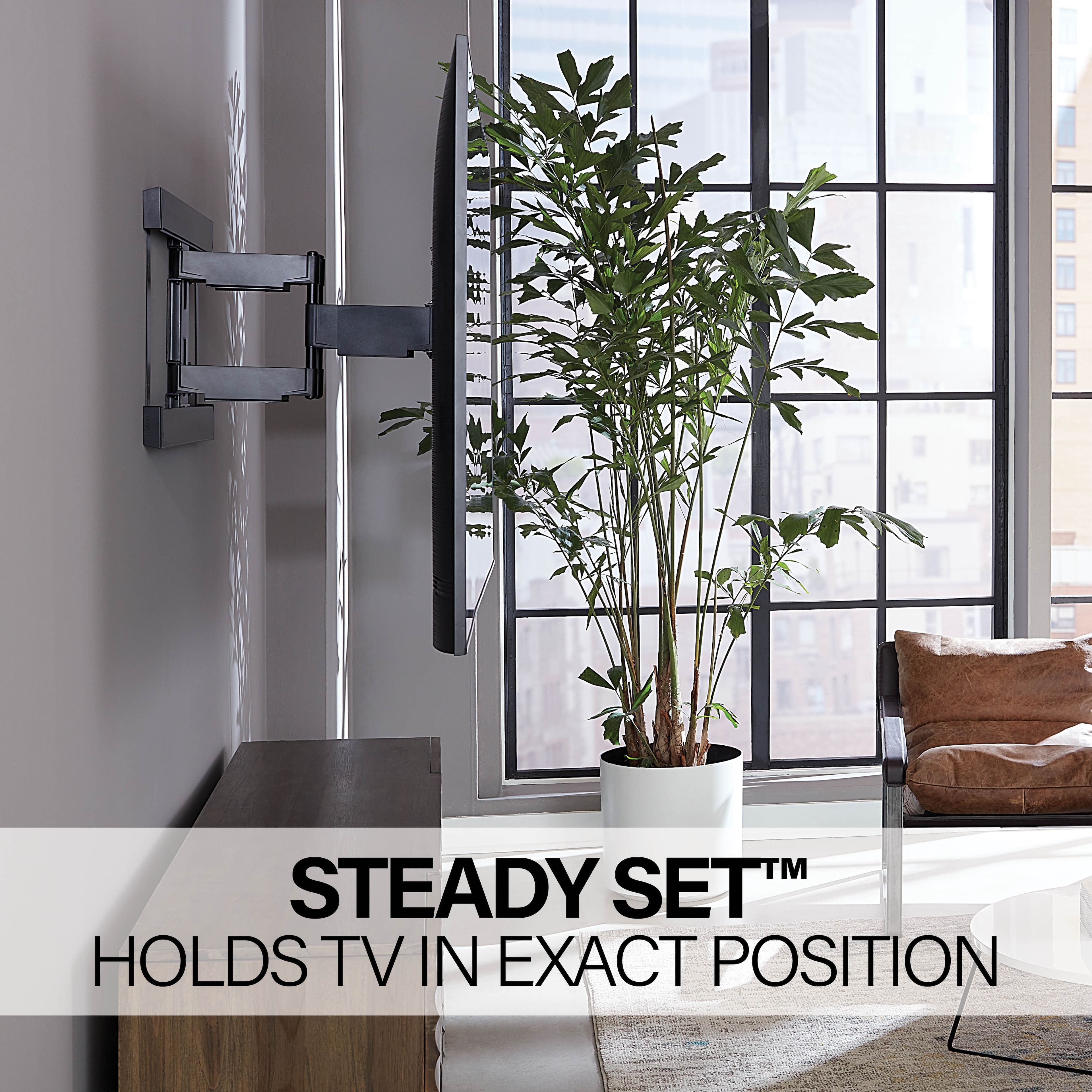 Steady Set holds TV in exact position.