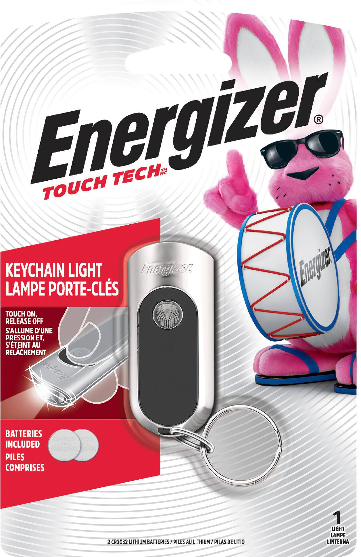 Front. Energizer - Touch Tech Keychain Light - silver.