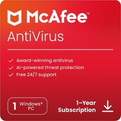 McAfee - AntiVirus Protection (1 Windows PC device), Internet Security Software (1 Year Subscription) - Windows [Digital] - Front_Zoom