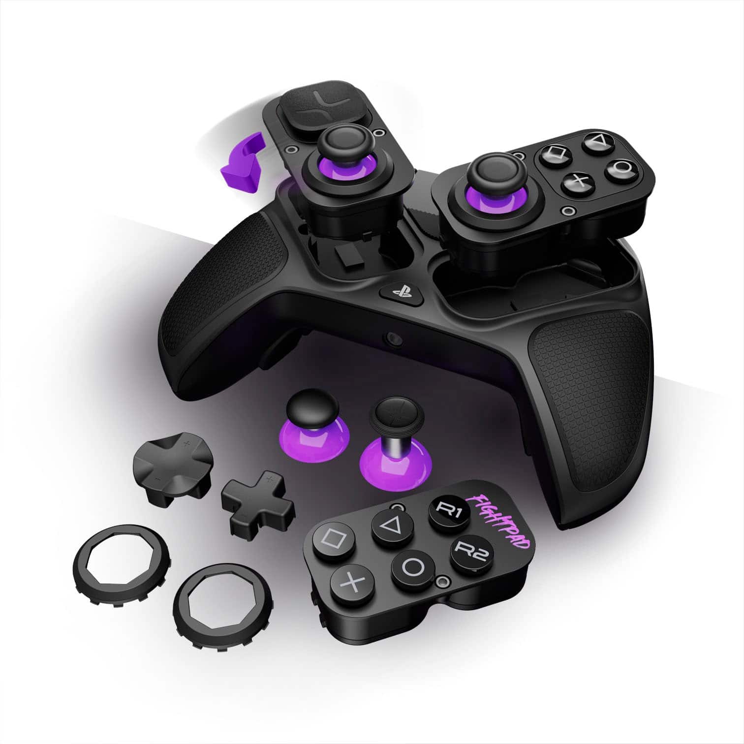 Alt View 23. PDP - Victrix Pro BFG Wireless Controller for PS5, PS4, and PC, Sony 3D Audio, Modular Buttons/Clutch Triggers/Joystick - Black.