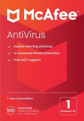 McAfee - AntiVirus Protection (1 Windows PC device), Internet Security Software (1 Year Subscription) - Windows - Front_Zoom